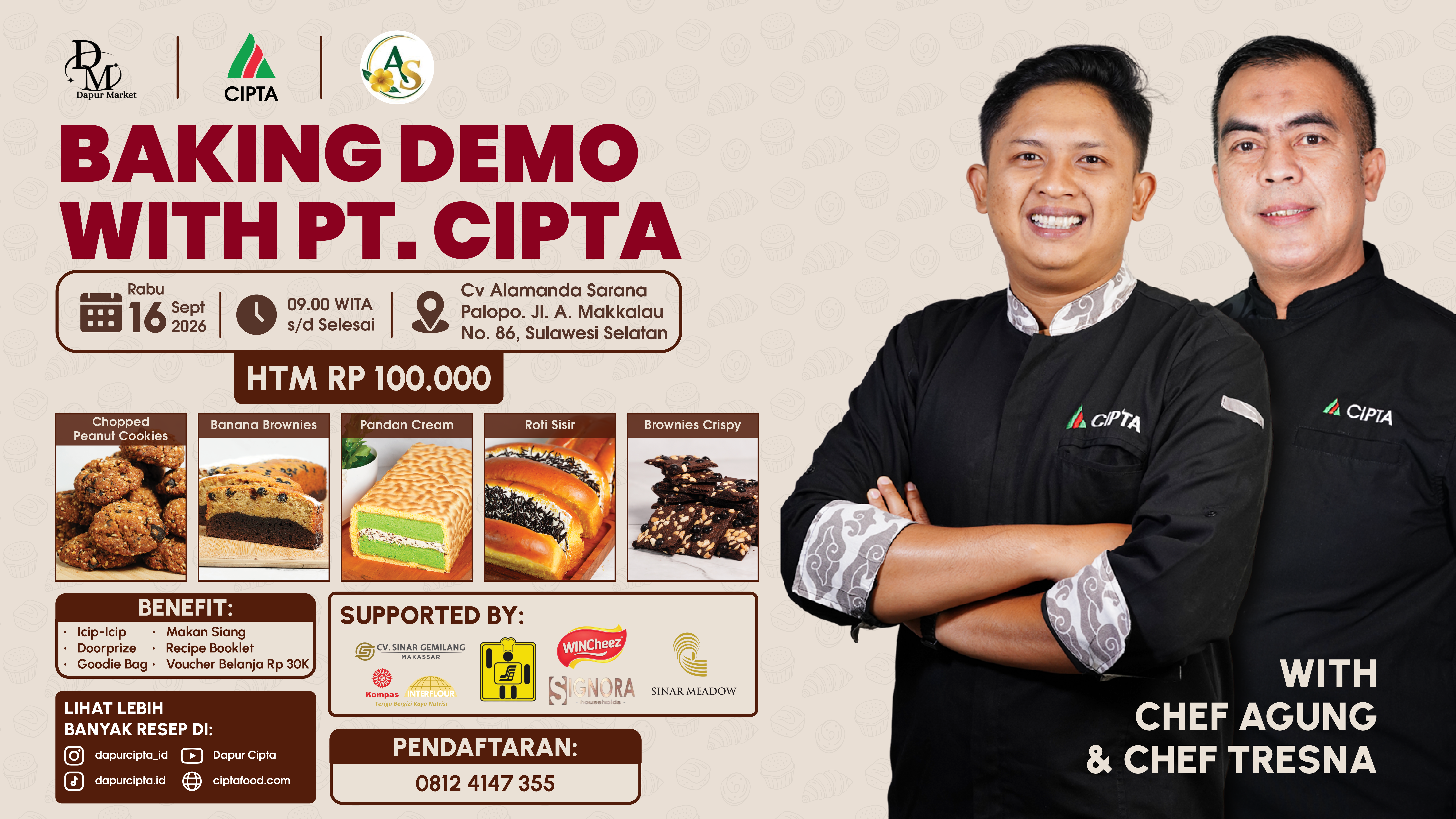 Baking Demo PT. Cipta & CV Alamanda Sarana (Rabu, 16 September 2026)