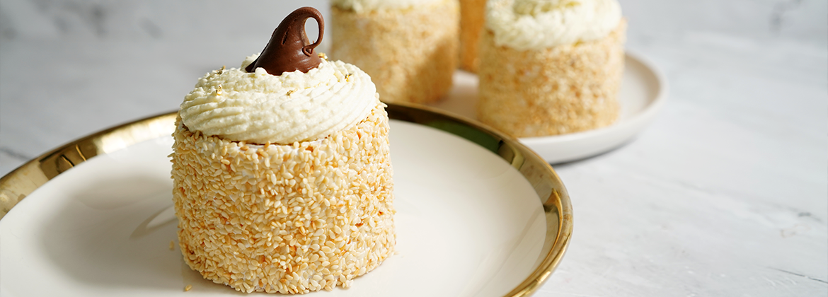 Sesame Hazelnut Roll Cake