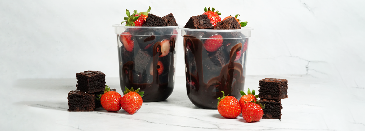Strawberry Brownies in Jar