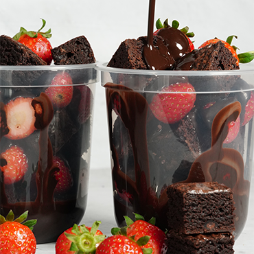 Strawberry Brownies in Jar